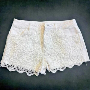 Phanuel white lace crochet shorts women’s L